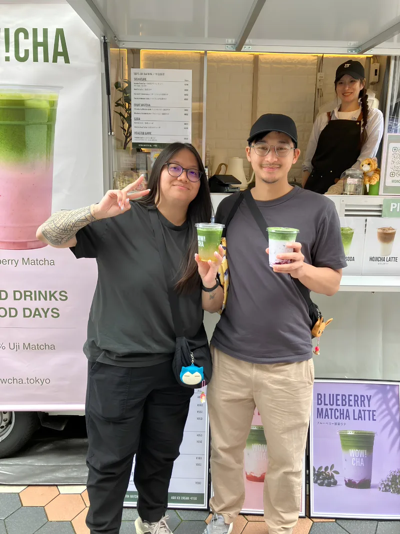 Yuzu matcha soda at WOW!CHA kitchen car Asakusa