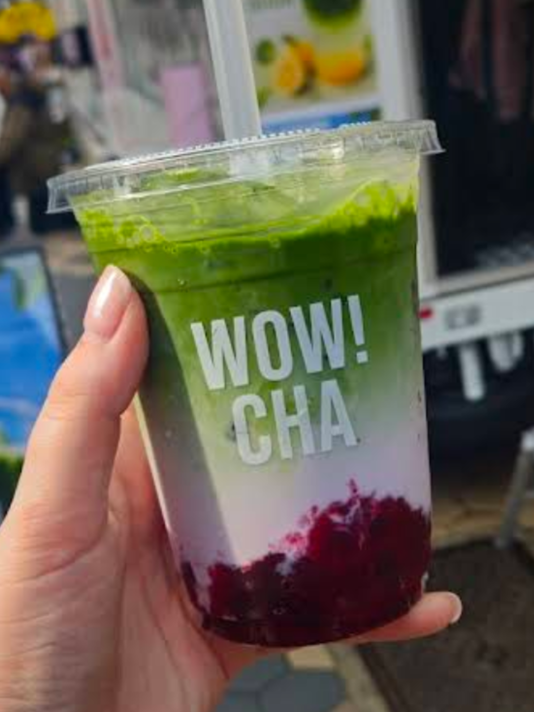 Blueberry Matcha Latte at WOW!CHA Tokyo