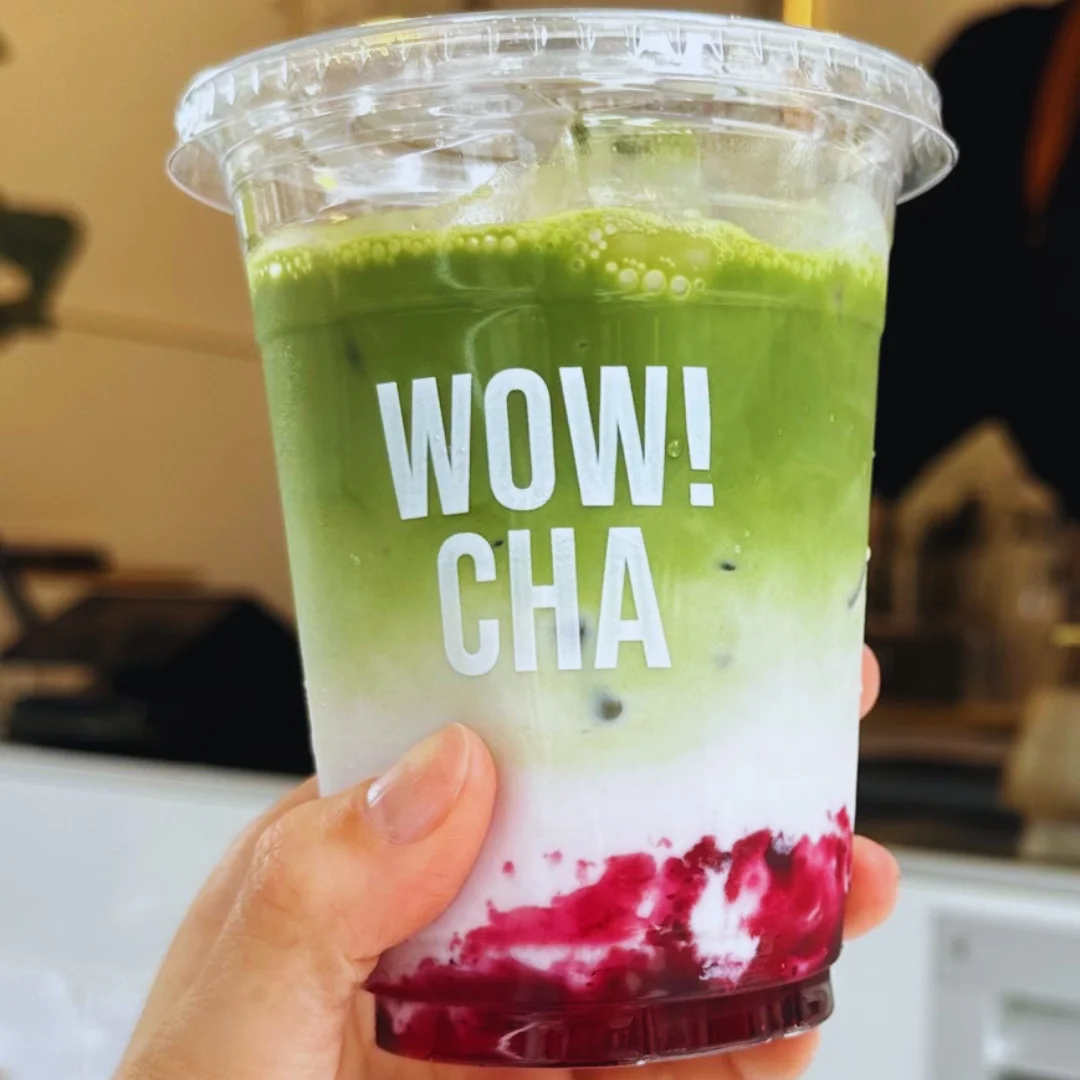 Blueberry Matcha Latte at WOW!CHA Tokyo
