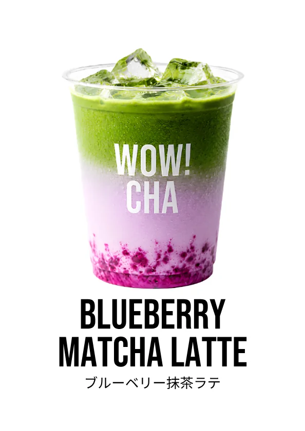 Blueberry Matcha Latte at WOW!CHA Asakusa, Tokyo