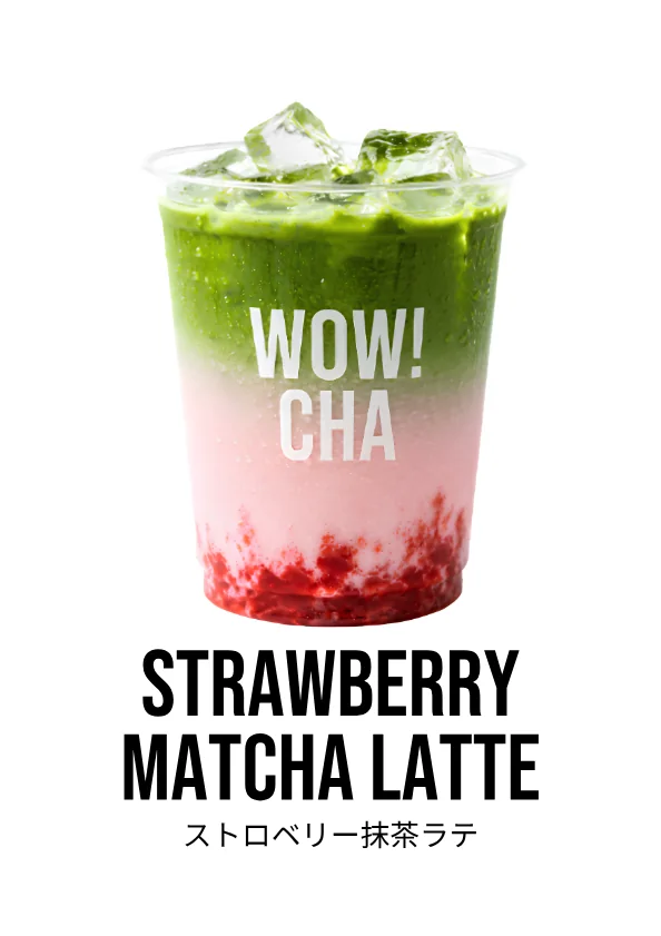Strawberry Matcha Latte at WOW!CHA Asakusa, Tokyo